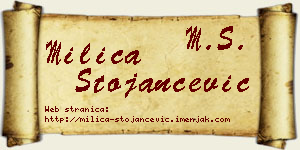 Milica Stojančević vizit kartica